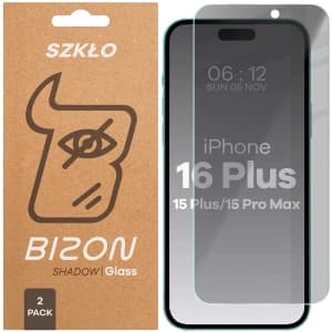Bizon Glass Clear Shadow Apple iPhone 15 Plus / 15 Pro Max / 16 Plus tinted [2 PACK]