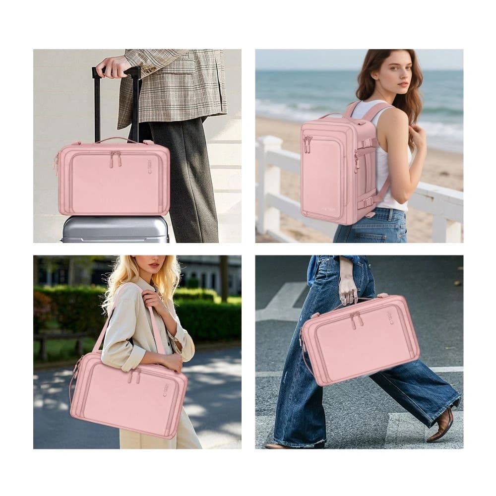 Tech-Protect Defender S50 Ryanair & Wizzair Cestovní batoh na laptop do kabiny 20L 40x20x25 Prašná růžová - 8