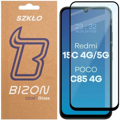 Bizon Glass Edge 2 Xiaomi Redmi 15C 4G / 5G / POCO C85 4G 173mm black frame