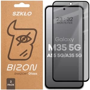Bizon Glass Edge Shadow Duo Samsung Galaxy M35 5G / A35 5G / A55 5G tinted with a black frame [2 PACK]