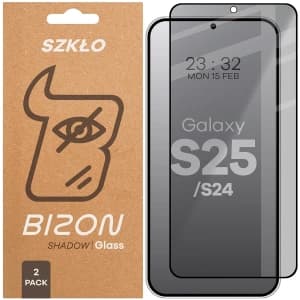 Bizon Glass Edge Shadow Duo Samsung Galaxy S25 / S24 tinted with a black frame [2 PACK]
