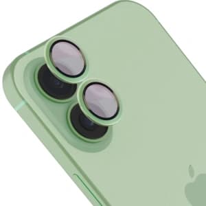 Szkło na aparat z aplikatorem Bizon Glass Snap Lens do do Apple iPhone 17 jasnozielona ramka