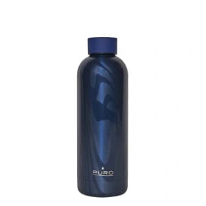 Puro Edelstahl-Thermoflasche Hot&Cold 500ml (Optic - Stripe Dark Blue)