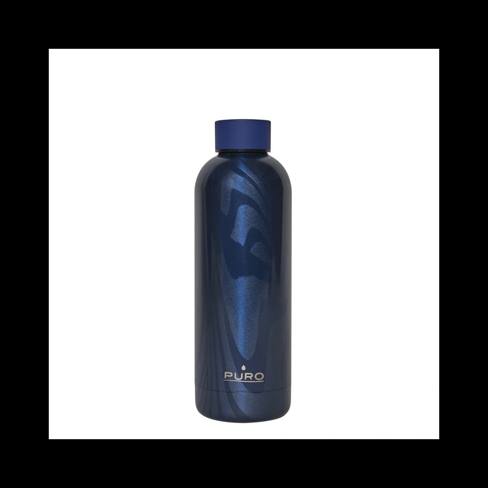Puro Edelstahl-Thermoflasche Hot&Cold 500ml (Optic - Stripe Dark Blue) - 1