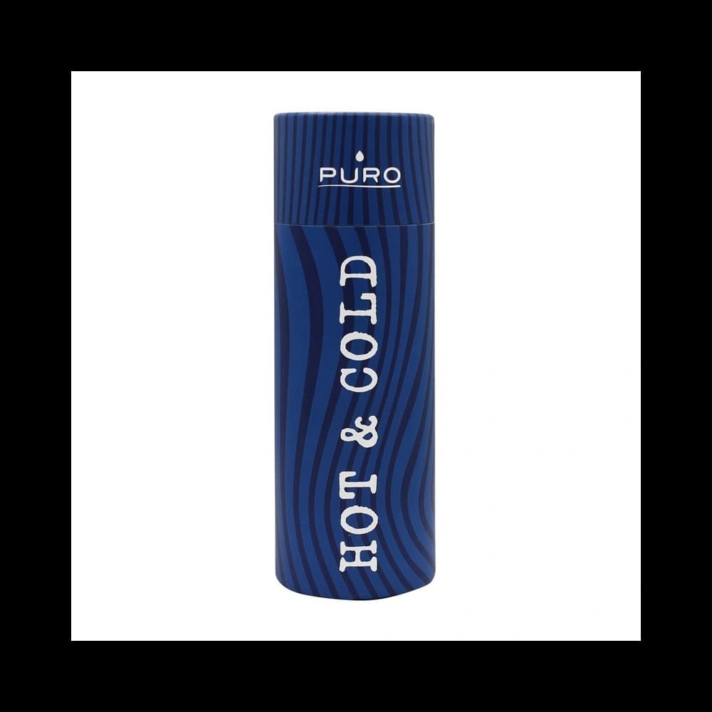 Puro Edelstahl-Thermoflasche Hot&Cold 500ml (Optic - Stripe Dark Blue) - 2