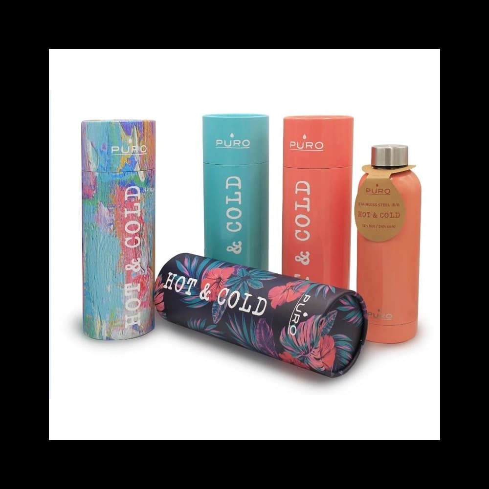 Puro Edelstahl-Thermoflasche Hot&Cold 500ml (Optic - Stripe Dark Blue) - 3