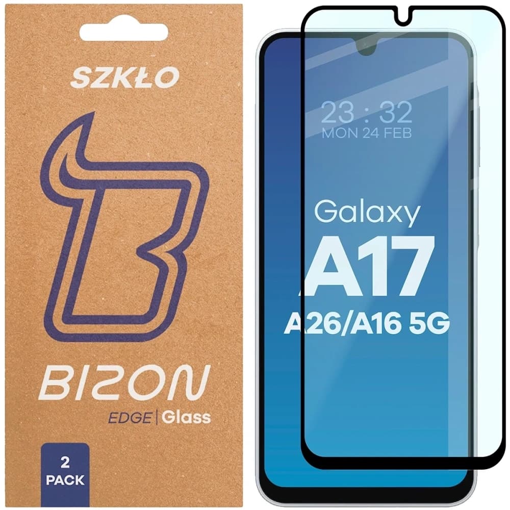 Bizon Glass Edge Duo Samsung Galaxy A16 4G / 5G / A17 5G / A26 5G black frame [2 PACK] - 1