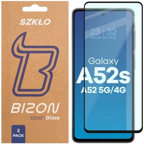 Bizon Glass Edge Duo Samsung Galaxy A52s / A52 5G / A52 4G černý rám [2 BALENÍ]