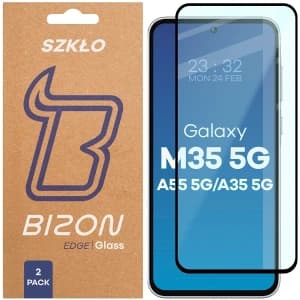 Bizon Glass Edge Duo Samsung Galaxy M35 5G / A35 5G / A55 5G black frame [2 PACK]