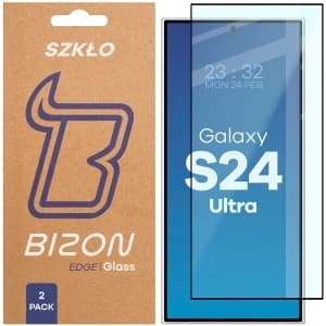Bizon Glass Edge Duo Samsung Galaxy S24 Ultra black frame [2 PACK]
