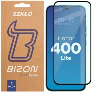Bizon Glass Edge Duo Honor 400 Lite black frame [2 PACK]