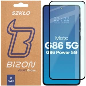 Bizon Glass Edge Duo Motorola Moto G86 5G / G86 Power 5G schwarzer Rahmen [2 PACK]