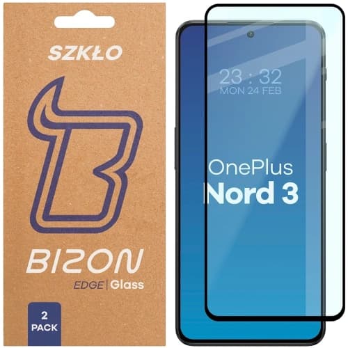 Bizon Glass Edge Duo OnePlus Nord 3 fekete keret [2 CSOMAG]