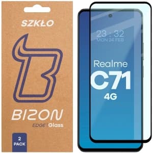 Bizon Glass Edge Duo Realme C71 4G black frame [2 PACK]