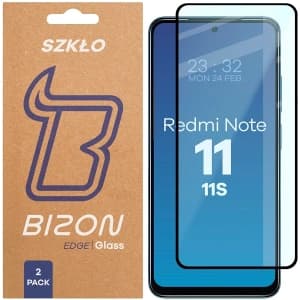 Bizon Glass Edge Duo Xiaomi Redmi Note 11 / 11S 4G schwarzer Rahmen [2 PACK]
