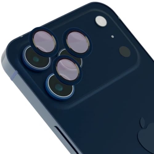 Bizon Glass Snap Lens Apple iPhone 17 Pro / 17 Pro Max navyblauer Rahmen