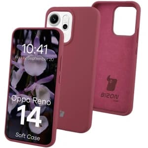 Silikonowe etui Bizon Soft Case do Oppo Reno 14 ciemnofioletowe