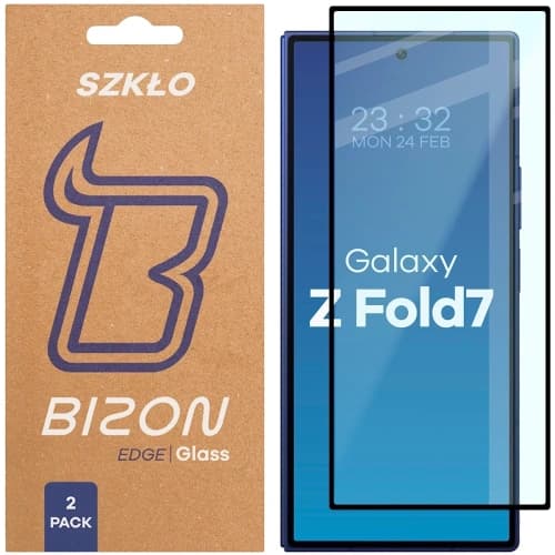 Bizon Glass Edge Duo Samsung Galaxy Z Fold7 fekete keret [2 CSOMAG]