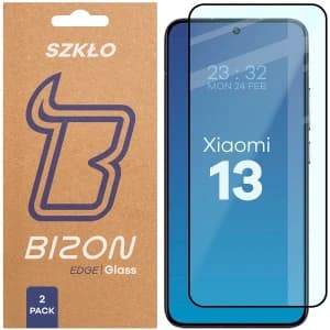 Bizon Glass Edge Duo Xiaomi 13 black frame [2 PACK]