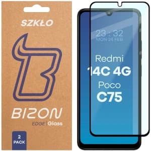 Bizon Glass Edge Duo Xiaomi Redmi 14C 4G / POCO C75 fekete keret [2 CSOMAG]