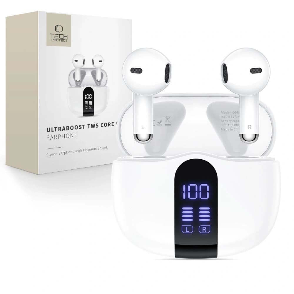 Tech-Protect Ultraboost TWS Earphone Core G2 White - 1