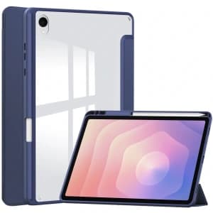 Etui z klapką Bizon Case Tab Clear Matt do Samsung Galaxy Tab S11 granatowe