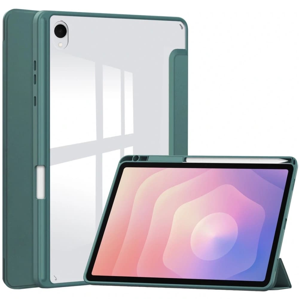 Etui z klapką Bizon Case Tab Clear Matt do Samsung Galaxy Tab S11 ciemnozielone - 1