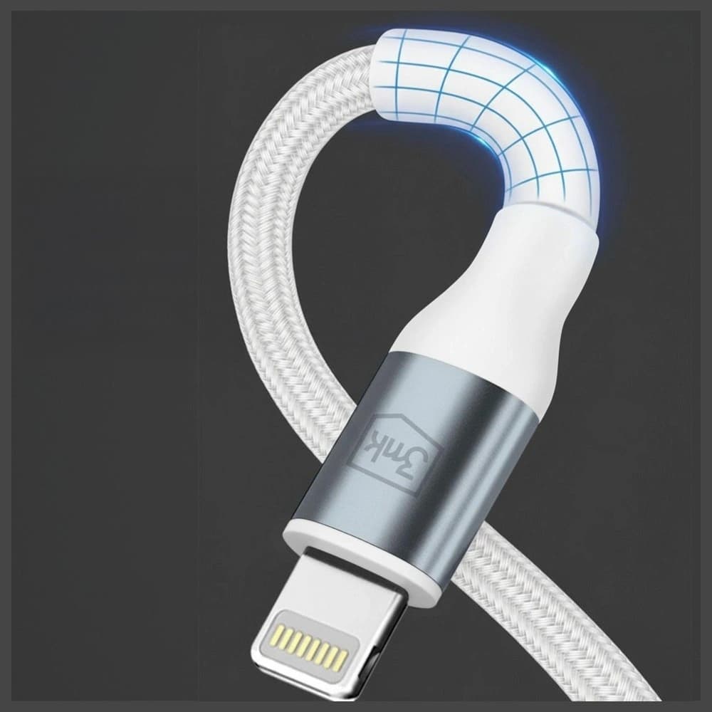 Kabel 3MK Hyper Cable N-SERIES USB-C do  Lightning 1m 9V/2A 20W biały - 4