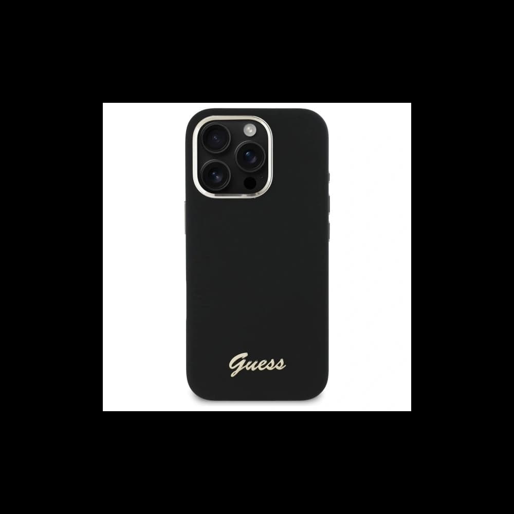 Guess Apple iPhone 16 Pro Max hardcase Silicone Script Metal Logo & Frame black - 3