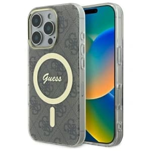 Guess Apple iPhone 16 Pro hardcase IML 4G MagSafe brown