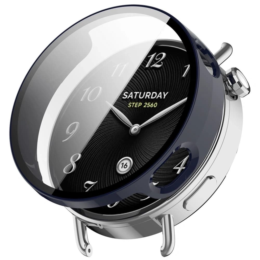 Bizon Case+Glas Uhr Xiaomi Watch S4 41mm blau - 4