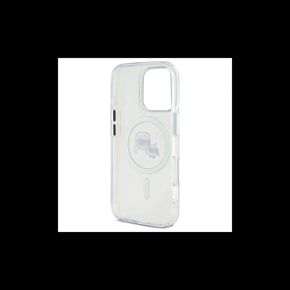 Karl Lagerfeld Apple iPhone 16 Pro hardcase IML Metal Karl&Choupette Head MagSafe white - 7