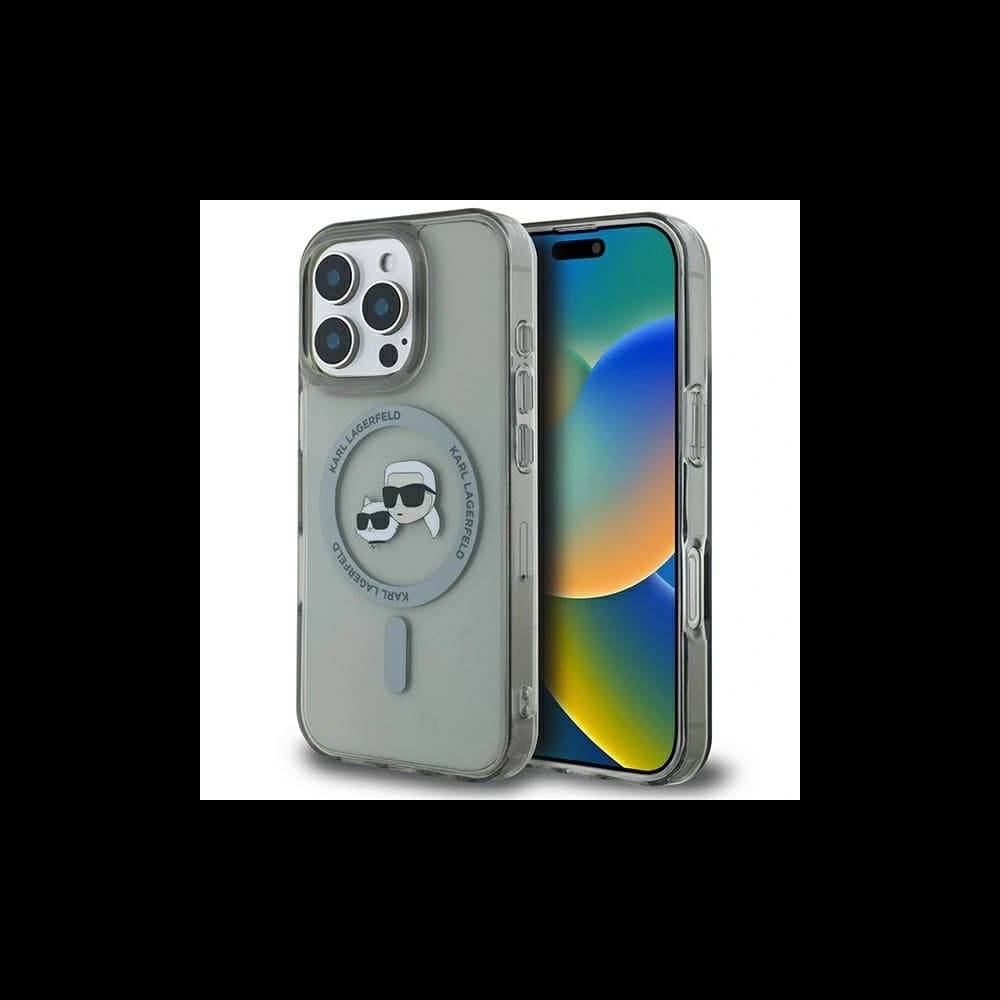 Karl Lagerfeld Apple iPhone 16 Pro hardcase IML Metal Karl&Choupette Head MagSafe black - 1