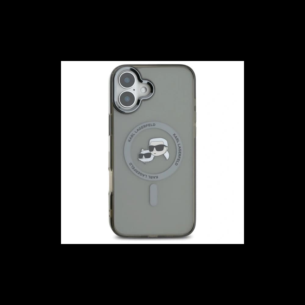 Karl Lagerfeld Apple iPhone 16 Plus hardcase IML Metal Karl&Choupette Head MagSafe black - 3