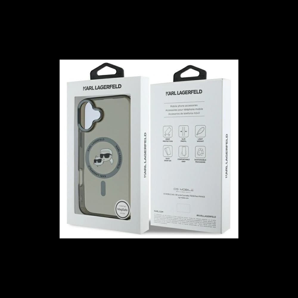 Karl Lagerfeld Apple iPhone 16 Plus hardcase IML Metal Karl&Choupette Head MagSafe black - 8