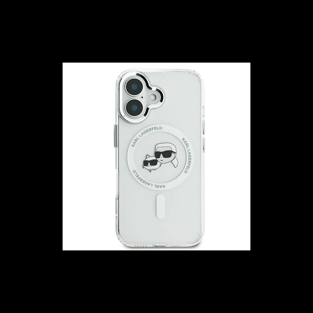 Karl Lagerfeld Apple iPhone 16 hardcase IML Metal Karl&Choupette Head MagSafe white - 3