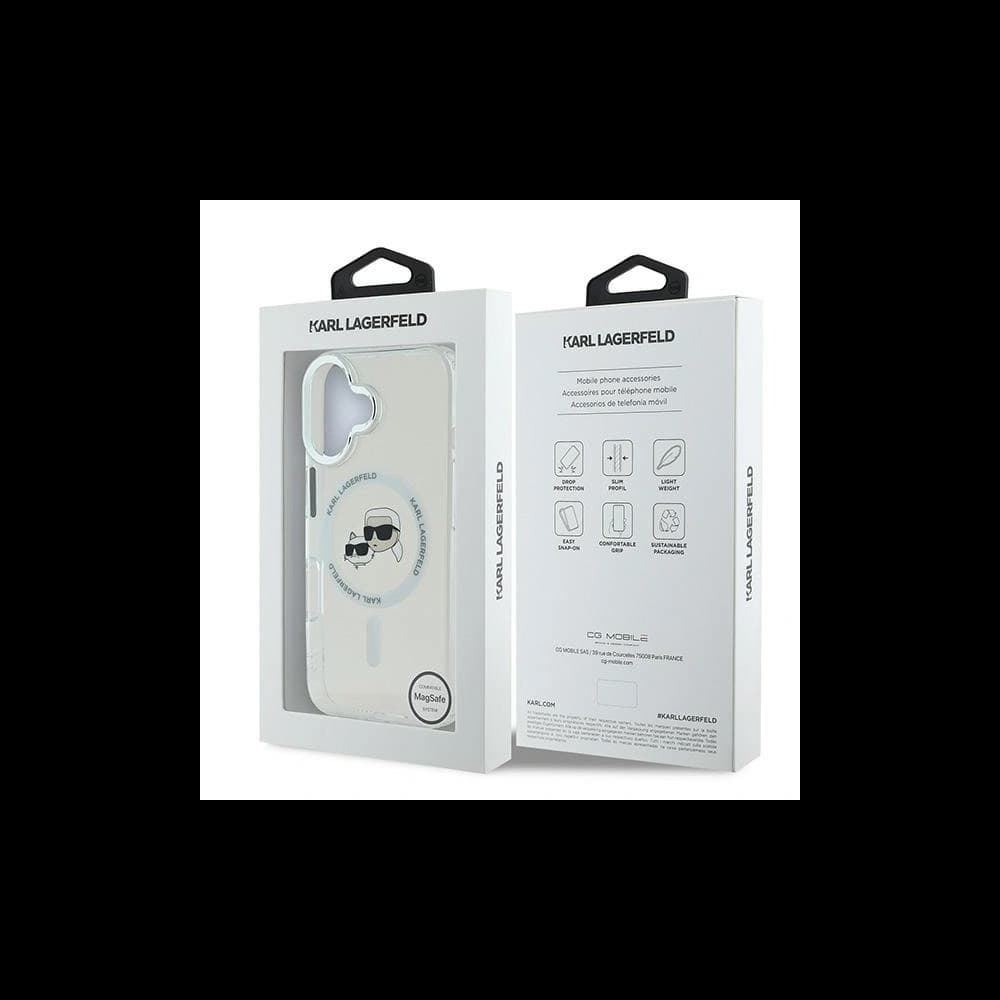 Karl Lagerfeld Apple iPhone 16 hardcase IML Metal Karl&Choupette Head MagSafe white - 8