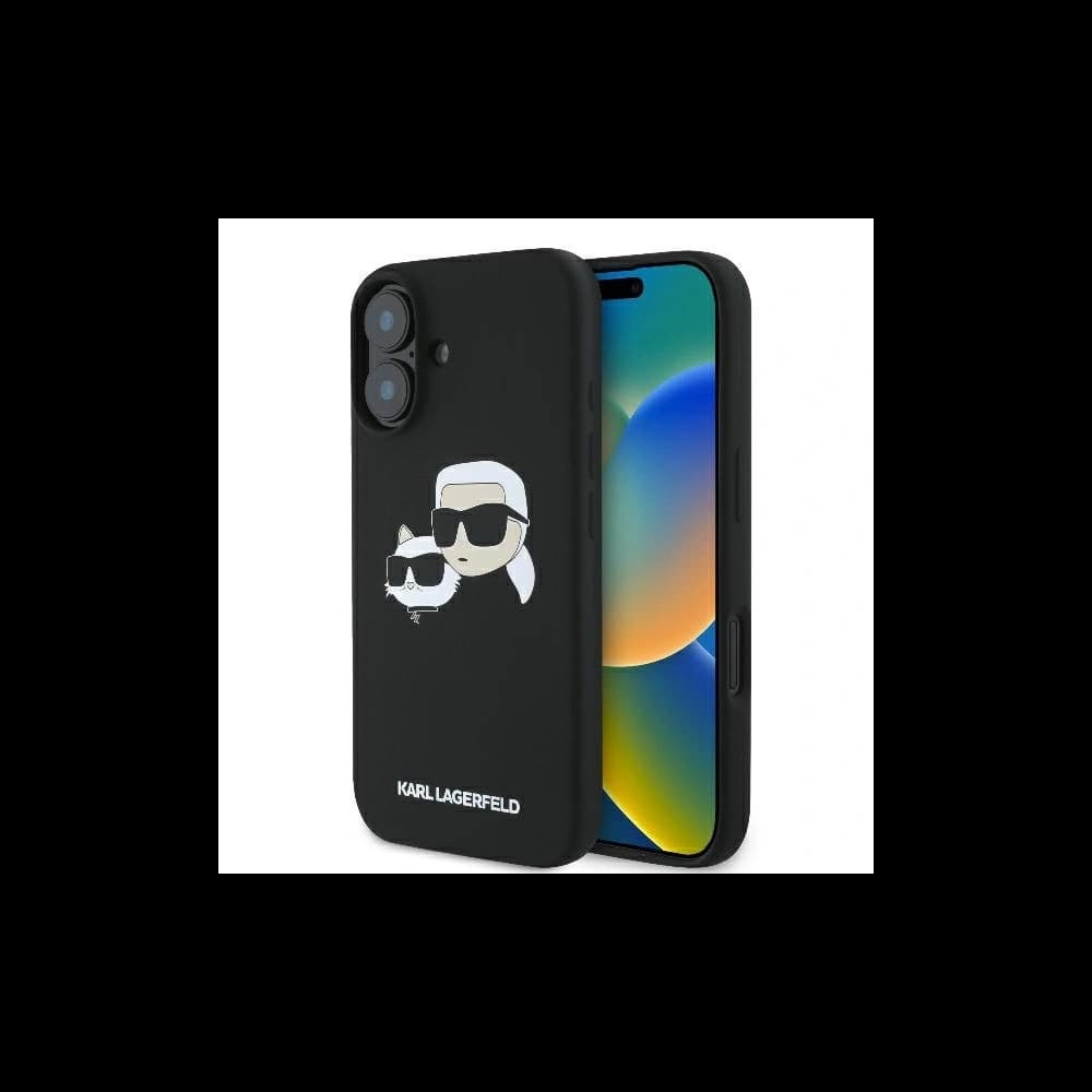 Karl Lagerfeld Apple iPhone 16 hardcase Silicone Double Heads Print MagSafe black - 1