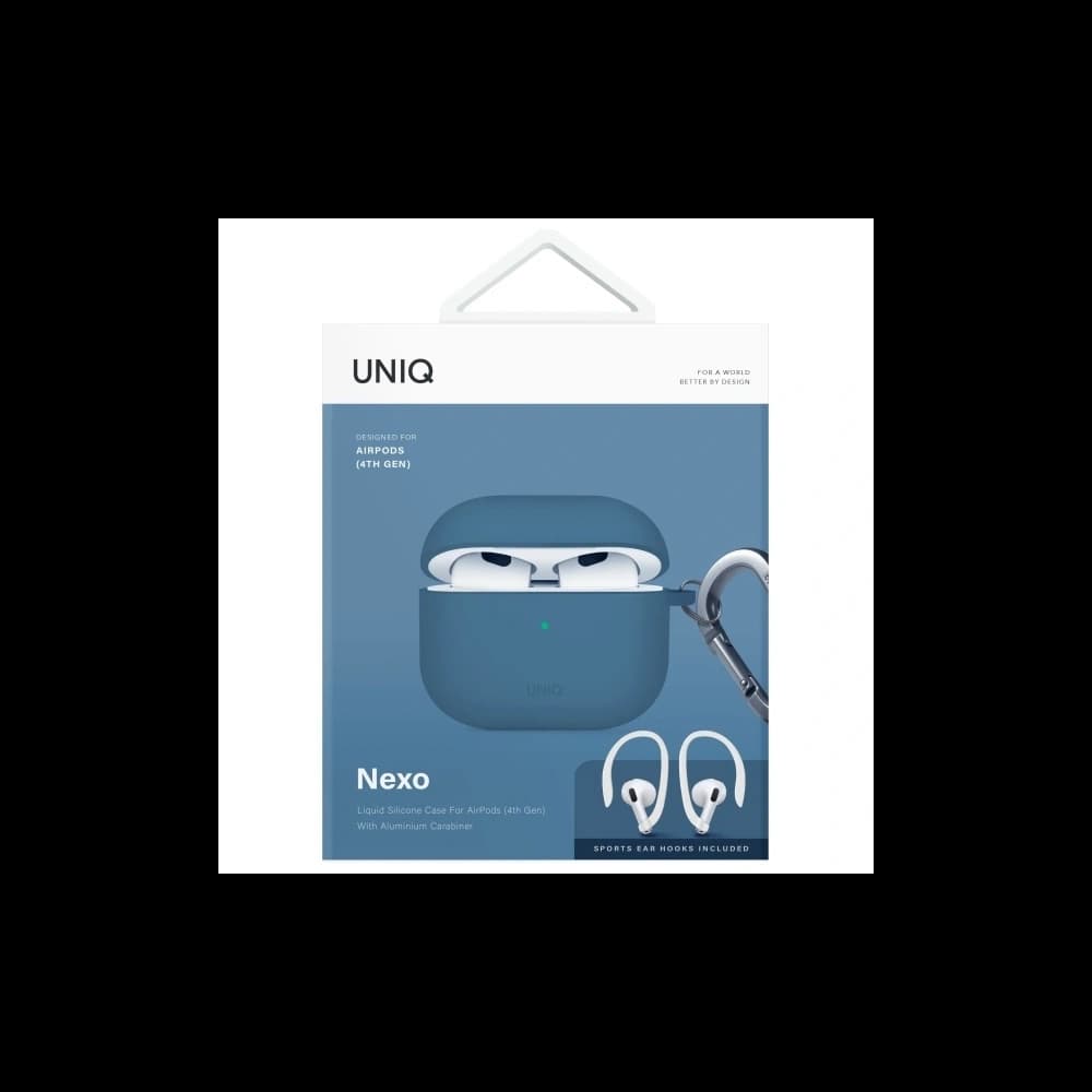 UNIQ Nexo Apple AirPods 4 + Silikon-Ohrhaken pacific blue - 8