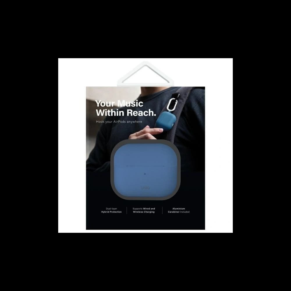 UNIQ Nexo Apple AirPods 4 + Silikon-Ohrhaken pacific blue - 9