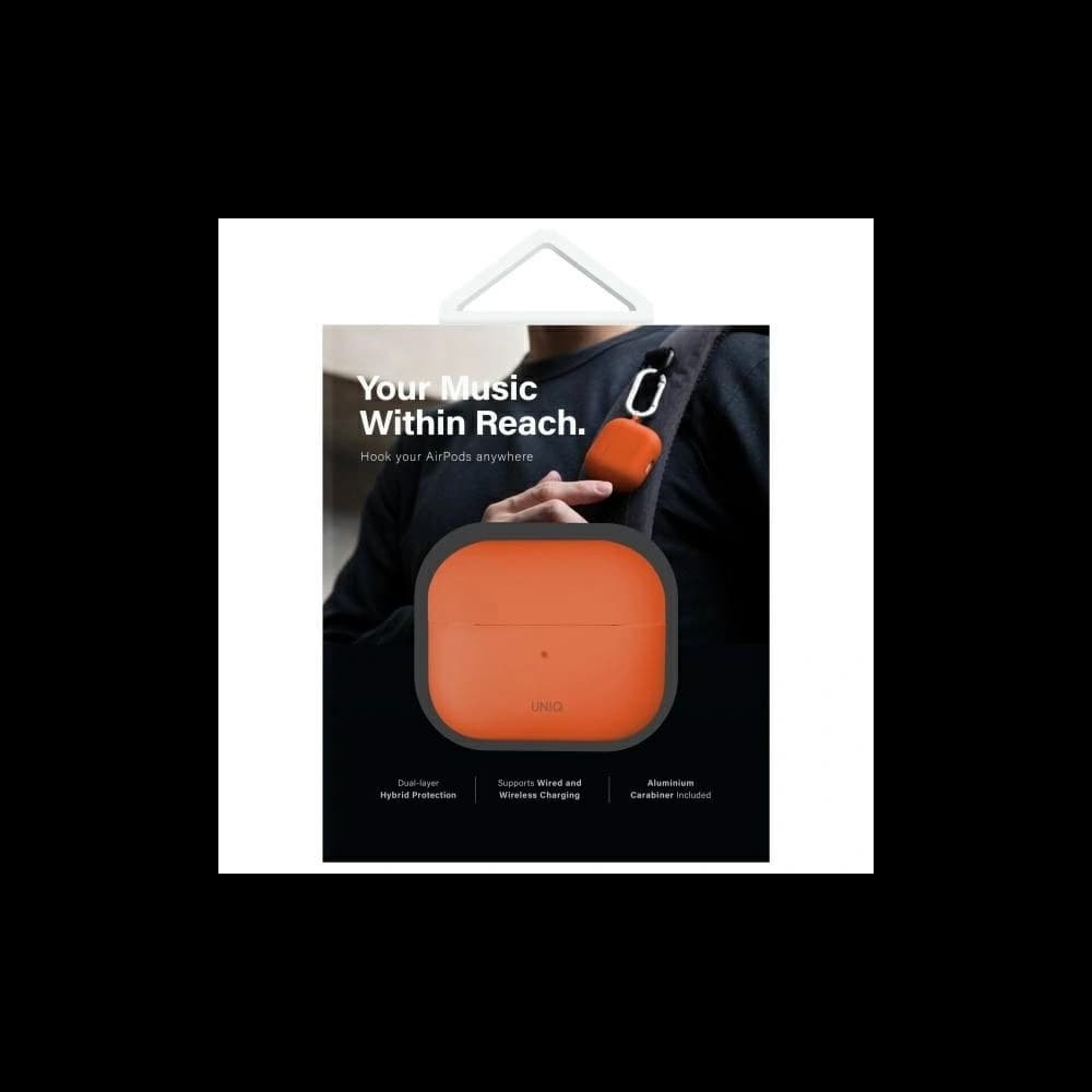 UNIQ Nexo Apple AirPods 4 + Ear Hooks Silicone volt orange - 9