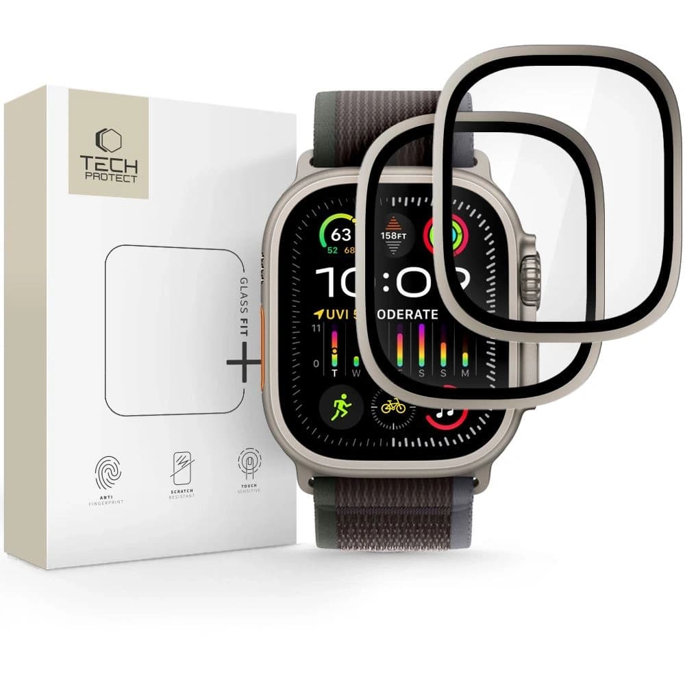 Tech-Protect Üveg Gyűrű Apple Watch Ultra 1 / 2 / 3 49mm Titán [2 CSOMAG] - 1