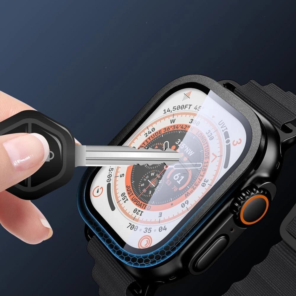 Tech-Protect Üveg Gyűrű Apple Watch Ultra 1 / 2 / 3 49mm Fekete [2 CSOMAG] - 4
