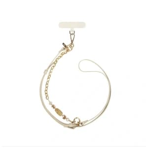 UNIQ Univerzální 2v1 telefonní šňůrka Coehl Caryne krémová