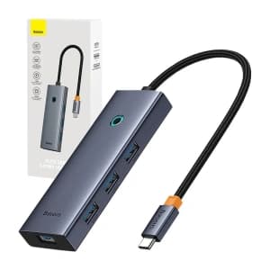 Baseus UltraJoy HUB 5in1 USB-C / HDMI4K@30Hz, 4xUSB-A 3.0 (szürke)