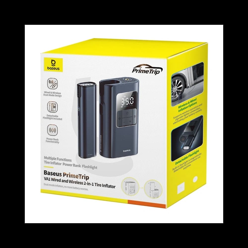 Baseus PrimeTrip VA1 2-in-1 Pump with Flashlight Black - 8