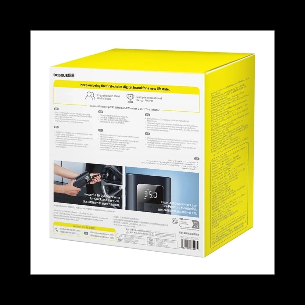 Baseus PrimeTrip VA1 2-in-1 Pump with Flashlight Black - 9