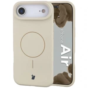 Silikonowe etui z pierścieniem magnetycznym Bizon Soft Case Magnetic do Apple iPhone Air écru