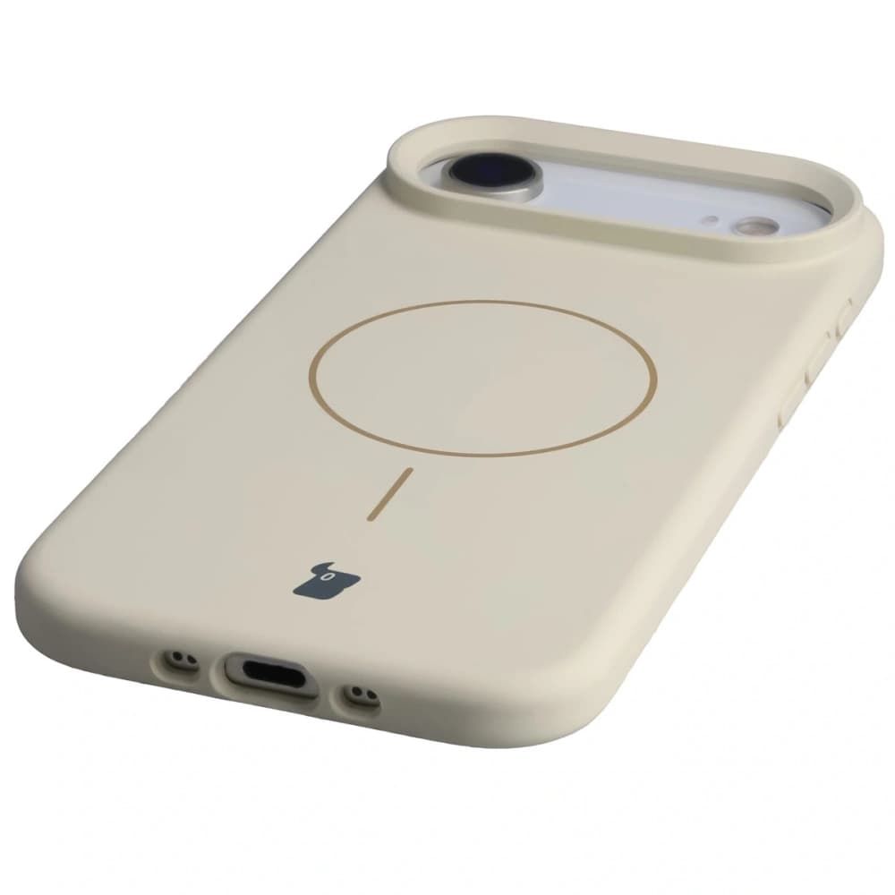 Silikonowe etui z pierścieniem magnetycznym Bizon Soft Case Magnetic do Apple iPhone Air écru - 3