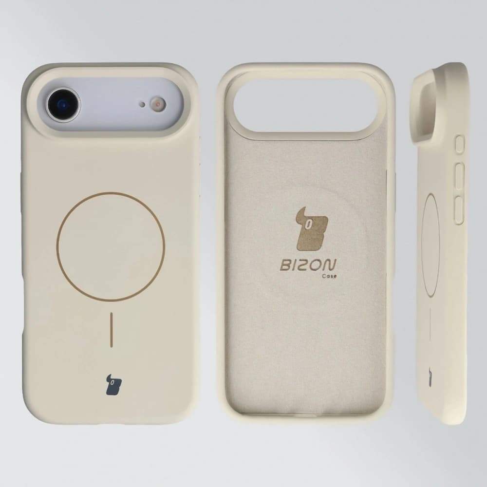 Silikonowe etui z pierścieniem magnetycznym Bizon Soft Case Magnetic do Apple iPhone Air écru - 5